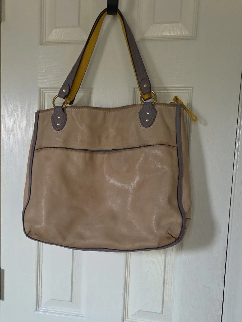 2012 COACH 22430 Poppy HALIE Cappuccino/Oyster Glam Shoulder Tote Bag